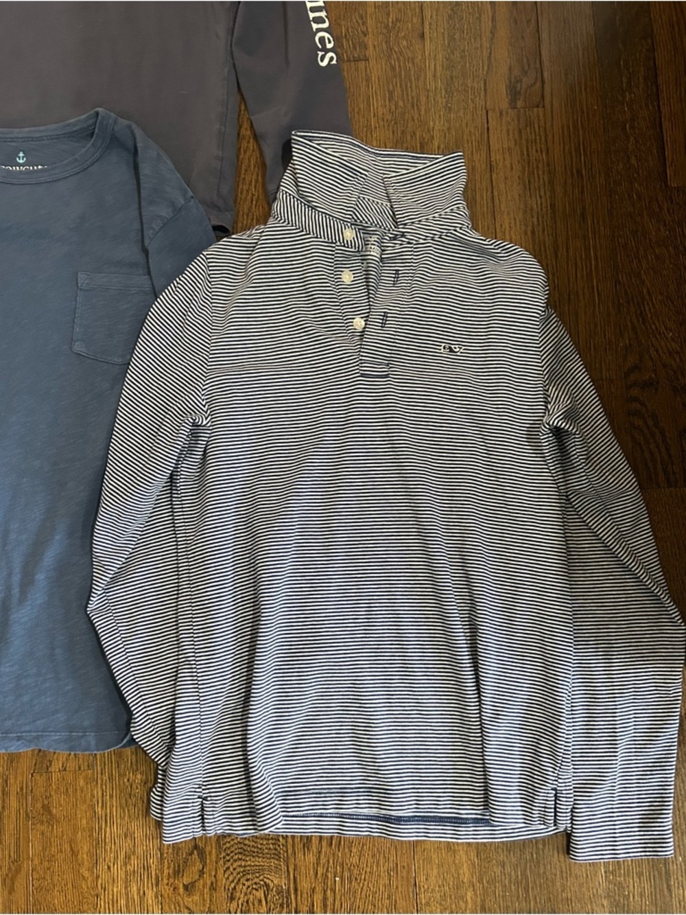 Vineyard Vines Kids Long-Sleeve Tops in Navy, Blue, Gray & Stripe - Picture 4 of 9